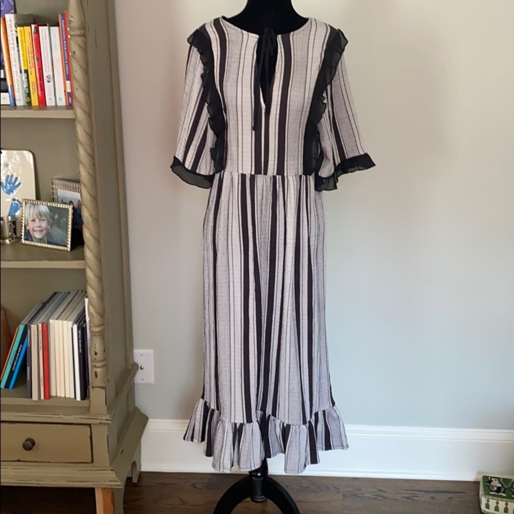 Striped Contrasting Dress by Zara
